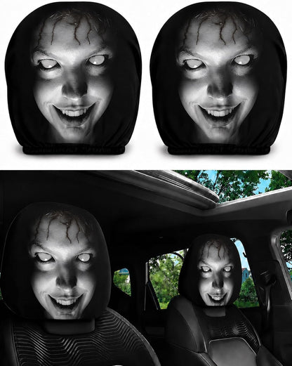 Universal Ghost Face Headrest Covers