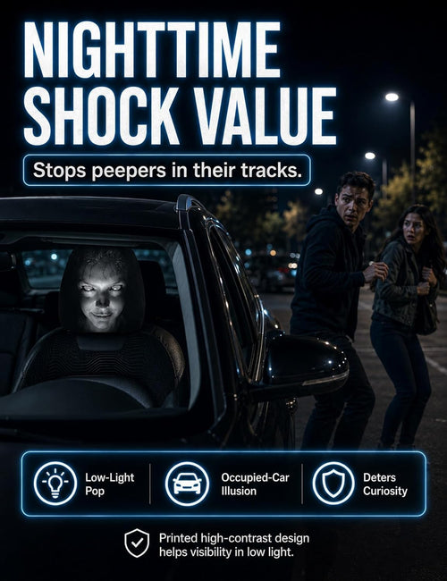 Universal Ghost Face Headrest Covers