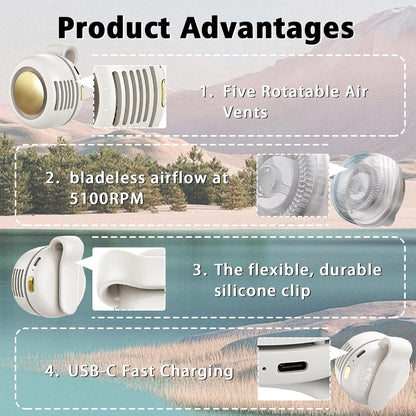 Silent Bladeless 360° Clip-On Fan